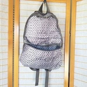 Lesportsac Nylon Backpack Gray With Removable Zipper Pouch Padded Straps